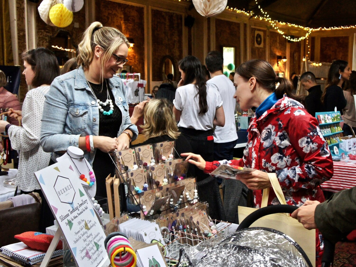 SoLo Craft Fair - Mother's Day Gift Ideas photo from a pop up market, two women talking